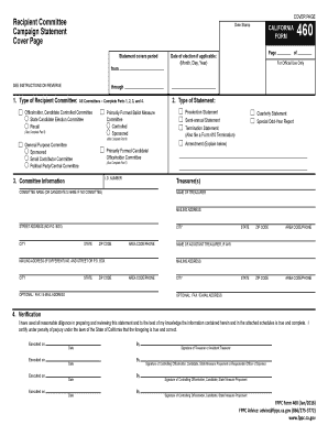 California Form 460 Campaign Statement