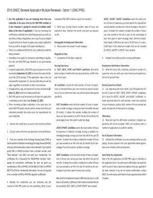 2015 ONCC Renewal Application