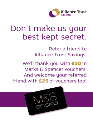 Alliance Trust Savings Refer a Friend Form