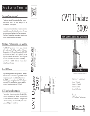 Ohio New Lawyer Training Registration Form