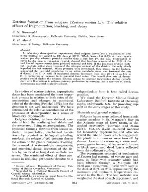 Checklist for dating - Detritus formation from eelgrass Zostera marina L - aslo