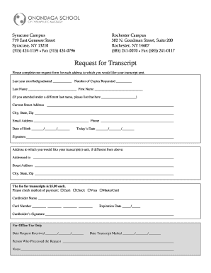 Transcript Request Form