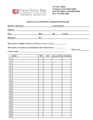 Health Insurance Group Quote Request Form