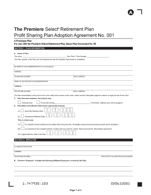 Premiere Select Retirement Plan Adoption Agreement