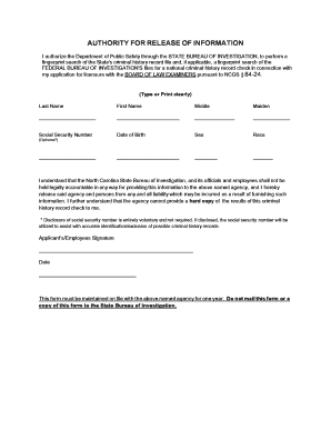 Authority for Release of Information