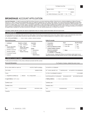 Brokerage Account Application Form