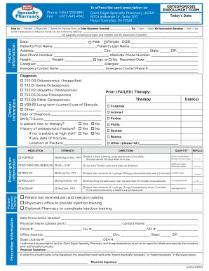 Osteoporosis Enrollment Form