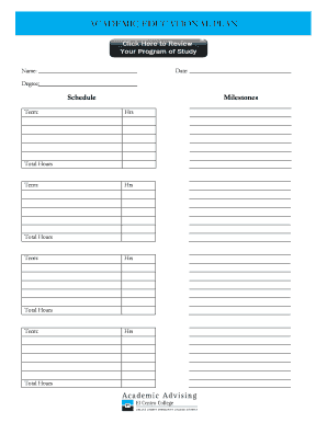 Academic Educational Plan