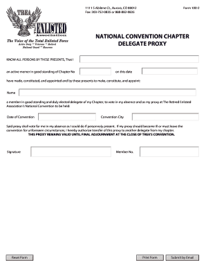 National Convention Delegate Proxy
