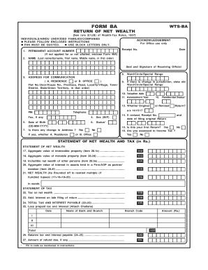 Wealth Tax Return Form BA