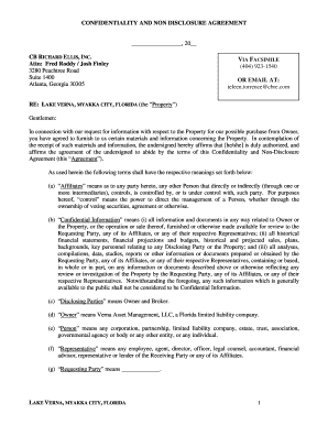 Confidentiality and Non-Disclosure Agreement