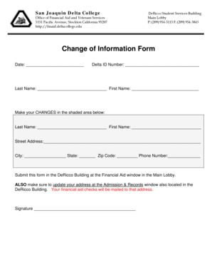 Change of Information Form