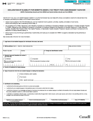 Declaration of Eligibility for Tax Treaty Benefits