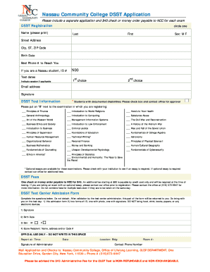 Nassau Community College DSST Application