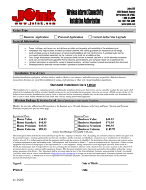 Joink Wireless Service Agreement