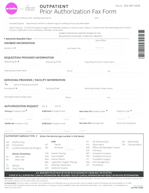 Prior Authorization Fax Form