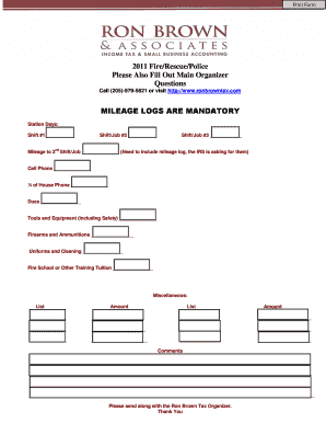 Fire/Rescue/Police Expense Form
