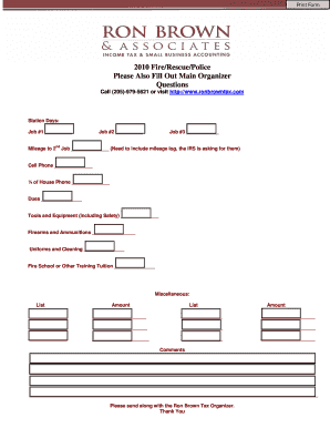 Fire/Rescue/Police Tax Deduction Form