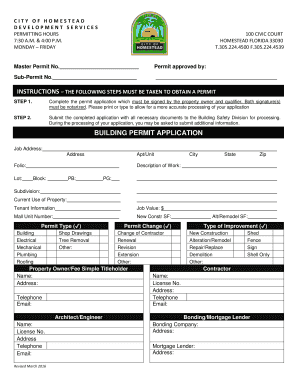 City of Homestead Building Permit Application