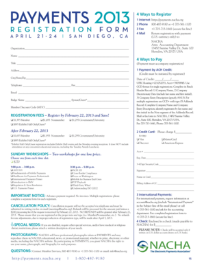 NACHA Payments Conference Registration Form