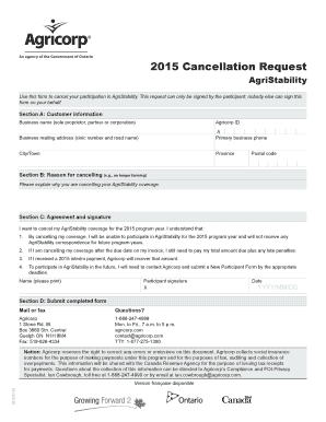 AgriStability Cancellation Request Form
