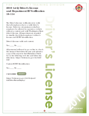 Driver's License and ID Verification Form