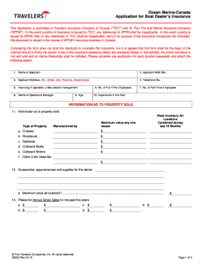 Boat Dealer’s Insurance Application