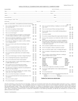 OSSAA Physical Exam and Parental Consent Form