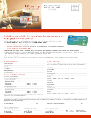 COPFCU Visa Balance Transfer Offer