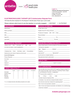Electroconvulsive Therapy Authorization Request Form