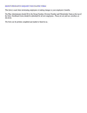 Group Insurance Request for Change Form