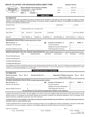 Group Voluntary Life Insurance Enrollment Form