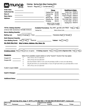Spring Sale Catalog Order Form