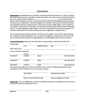 Background Check Authorization Form