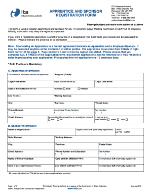 Apprentice and Sponsor Registration Form