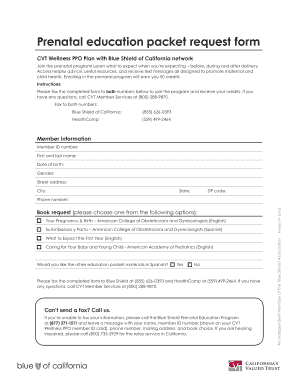 Prenatal Education Packet Request Form