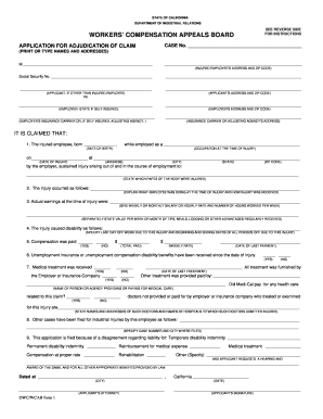 California Workers' Compensation Appeal Application