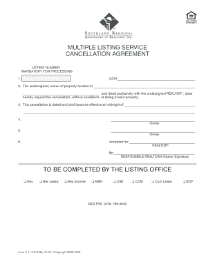 California Cancellation Agreement