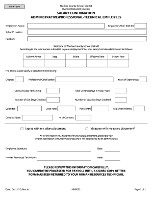 Salary Confirmation Form