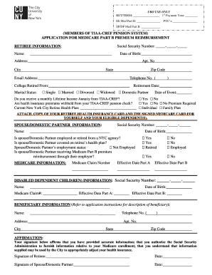 Medicare Part B Premium Reimbursement Application