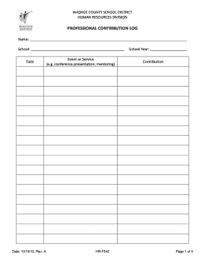 Washoe County School District Professional Development Log