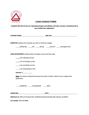Student Loan Change Form
