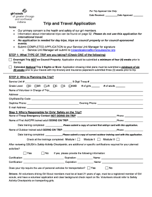 Girl Scouts Trip and Travel Application