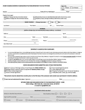 Delta College Name Change Address Change Form