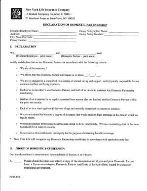 Declaration of Domestic Partnership