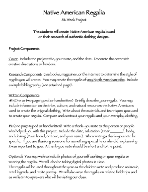 Native American Regalia Project