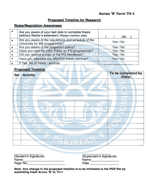 Annex B Form TH-1