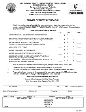 Los Angeles County Well Water Treatment Device Application