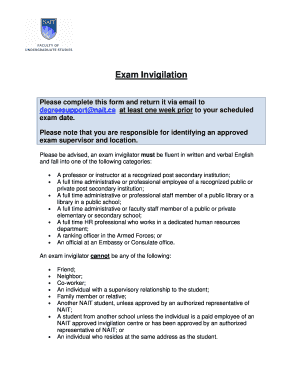 Exam Invigilation Request Form