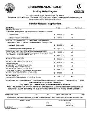California Drinking Water Service Request Application